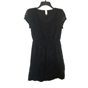 No boundaries Womens Midlength lace black dress C1